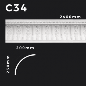Produkte 2 Deckenleiste C34 – Gipsstuck | STUCK-PS Hamburg