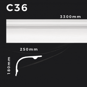 Produkte 7 Deckenleiste C36 – Gipsstuck | STUCK-PS Hamburg