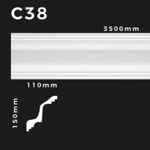 Produkte 9 Deckenleiste C38 – Gipsstuck | STUCK-PS Hamburg