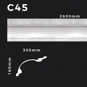 Produkte 9 Deckenleiste C45 – Gipsstuck | STUCK-PS Hamburg